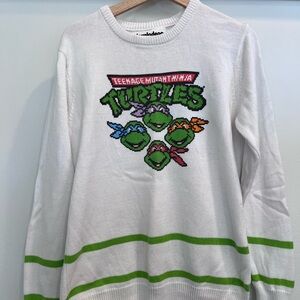 Nickelodeon White and Green Teenage Mutant Ninja Turtles Sweater